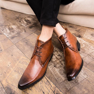 Zapatos de Cuero Británicos Punta Aguda para Hombre - Image 3