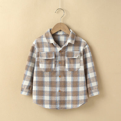 Camisa Cuadriculada Infantil de Botones - Estilo Casual Moderno - Image 10