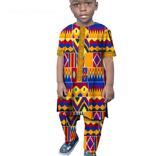 Conjunto Africano de Algodón Estampado - Camiseta y Pantalón - Image 9