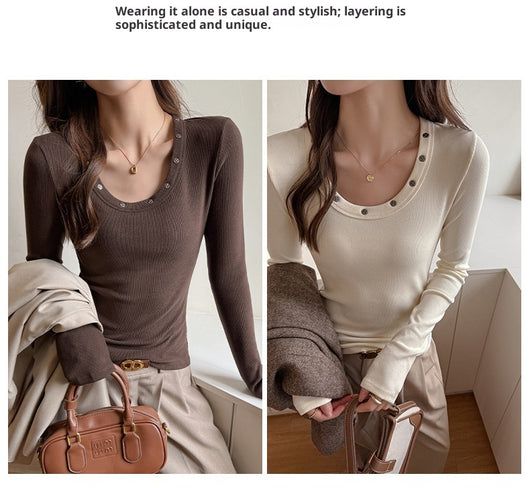Remera Manga Larga Cuello Redondo con Tachas para Mujer - Image 12