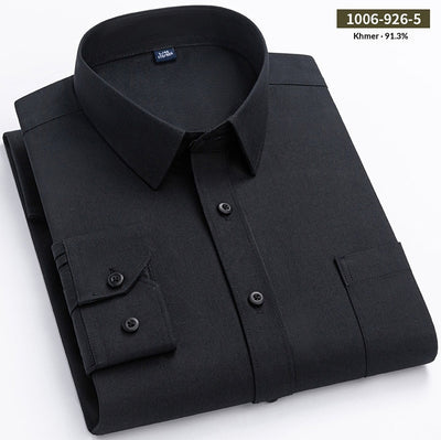 Camisa de Algodón Manga Larga Khaki para Hombre - Primavera - Image 17