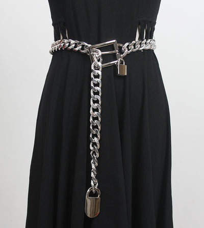 Cinturón de Cadena Gruesa para Mujer Estilo Coreano con Hebilla Hueca