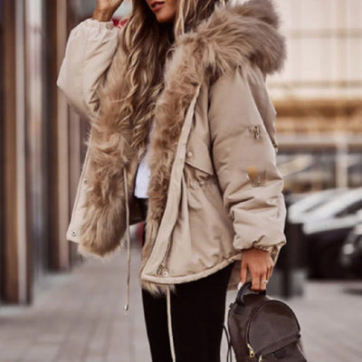 Parka Acolchada para Mujer con Cuello de Piel Sintética - Image 7