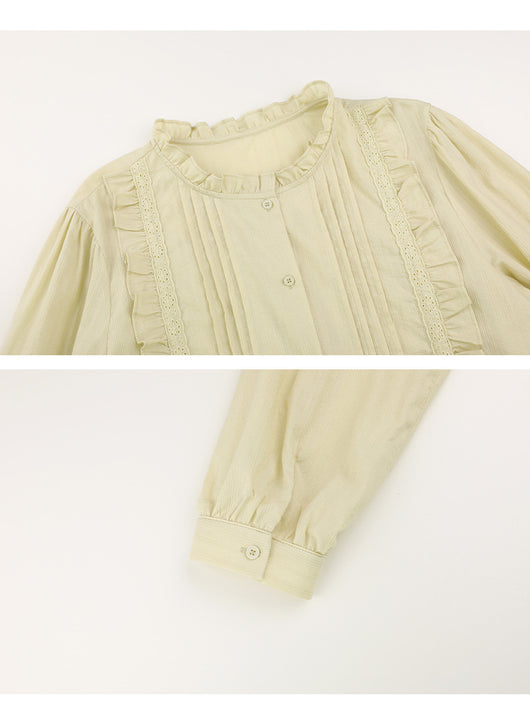 Blusa Elegante de Botones con Cuello Loto - Image 11
