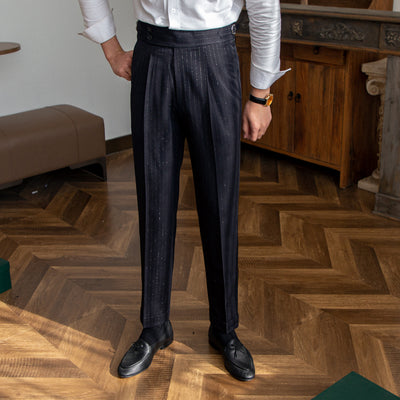 Pantalón Casual de Cintura Alta para Hombre, Recto y sin Planchado