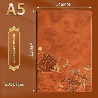 Set de Cuaderno A5 Estilo Chino Vintage para Negocios y Oficina en Caja de Regalo - Image 8