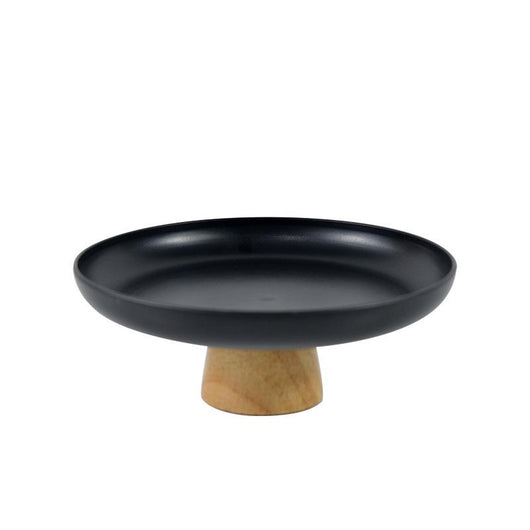 Bandeja de Almacenamiento Redonda con Base de Madera Maciza para Escritorio - Image 9