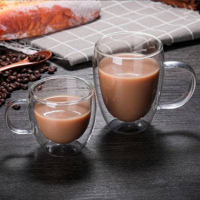Taza de Café Térmica de Vidrio Borosilicato Doble Capa con Asa - Image 5