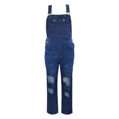 Jumpsuit Denim para Mujer con Roturas - Overol Ajustado Casual - Image 11