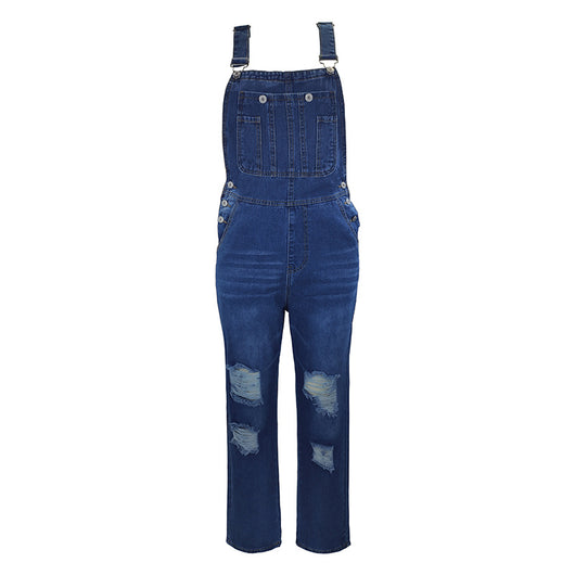 Jumpsuit Denim para Mujer con Roturas - Overol Ajustado Casual - Image 11