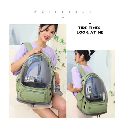 Mochila Transportadora Respirable para Mascotas - Diseño Espacial Portátil - Image 9