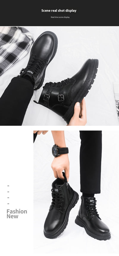 Botas Martin Negras Estilo Británico para Hombre - Botas de Trabajo Duraderas - Image 14
