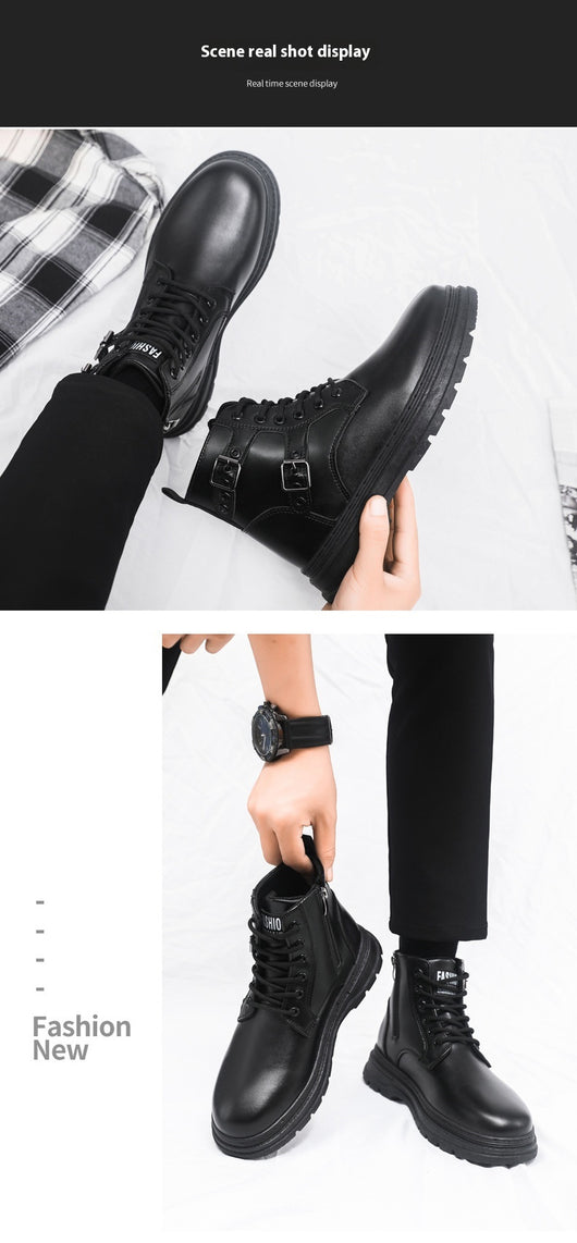 Botas Martin Negras Estilo Británico para Hombre - Botas de Trabajo Duraderas - Image 14