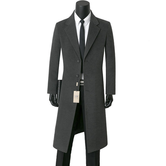 Abrigo de Lana Casual Elegante para Hombre - Largo Medio - Image 9