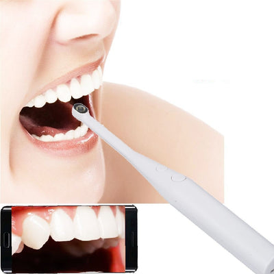 Dark gray HD USB visual dental appliance with camera tip and control buttons, connected to a USB-A plug. - Image 5