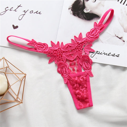 Tanga Calado Bordado Cintura Baja para Mujer