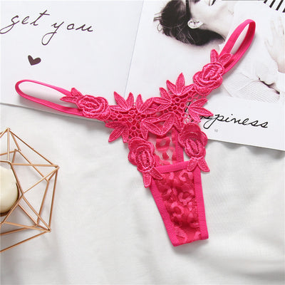 Tanga Calado Bordado Cintura Baja para Mujer