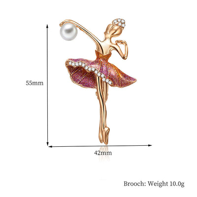 Broche Bailarina de Aleación con Diamantes - Diseño Creativo y Elegante - Image 4