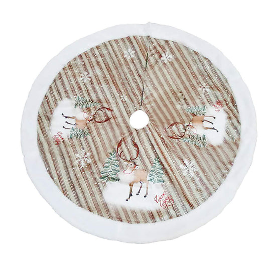 Falda Protectora para Base de Árbol Navideño 98cm - Diseño Papá Noel Franela - Image 4
