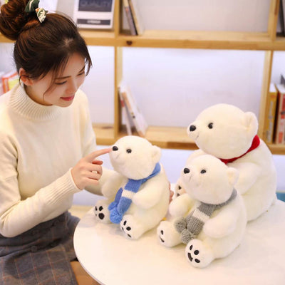 Peluche Adorable Oso Polar con Bufanda - Muñeco Ragdoll para Niños - Image 12