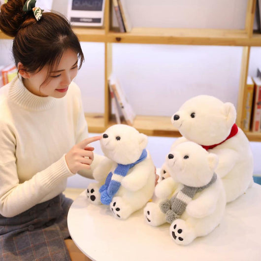 Peluche Adorable Oso Polar con Bufanda - Muñeco Ragdoll para Niños - Image 12