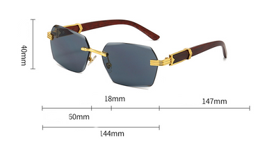 Gafas de Sol Rimless Transparentes para Hombre con Bordes Tallados - Image 9