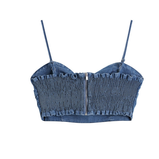 Camiseta Denim con Moño para Mujer - Diseño Versátil para Verano - Image 2