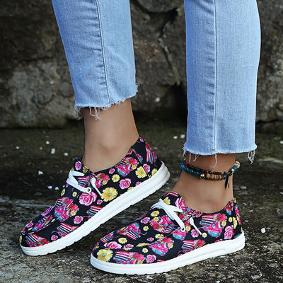 Mocasines Mujer con Estampado Girasol - Zapatos Canvas Cómodos sin Cordones - Image 3