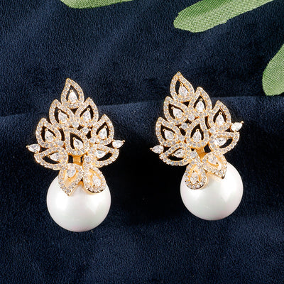 Aretes de Perla con Patrón Calado Elegante - Image 5