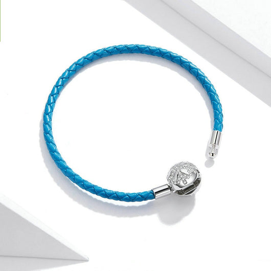 Pulsera de Plata 925 con Cuerda de Cuero Azul Trenzada - Image 9