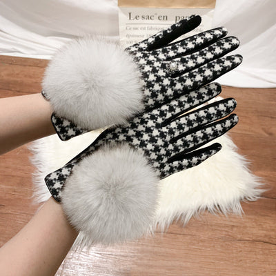 Guantes de Lana y Cachemira con Pompón de Piel de Zorro - Image 14