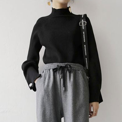 Suéter Cuello Alto Medio Mujer Chic Minimalista - Image 3