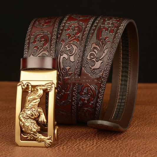 Cinturón Casual para Hombre con Hebilla Automática de Diseño Moderno