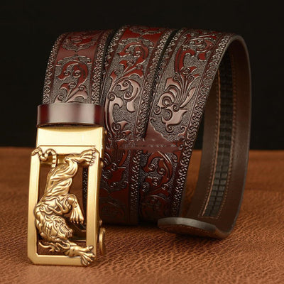 Cinturón Casual para Hombre con Hebilla Automática de Diseño Moderno