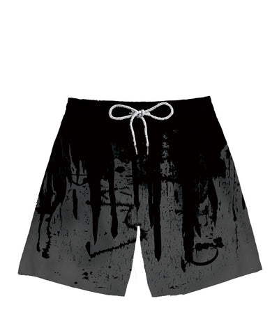 Pantalones de Playa para Hombre con Estampado de Salpicadura de Tinta Digital Blanco y Negro - Image 4