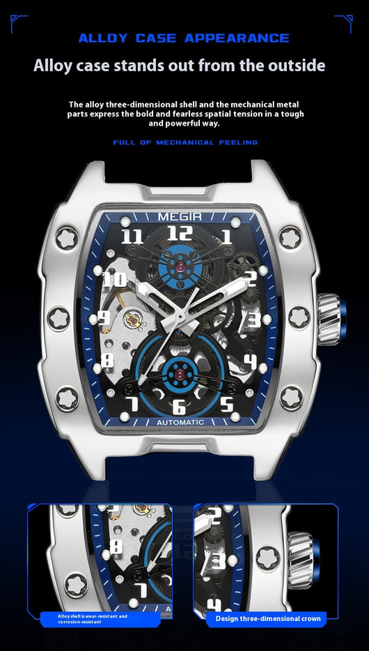 Reloj Deportivo Mecánico Resistente al Agua Diseño Cilíndrico para Hombre - Image 10