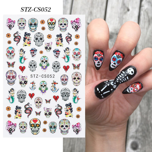 Stickers de Uñas Adhesivos Halloween - Calabazas, Zombis y Calaveras - Image 8