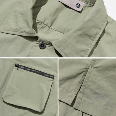 Camisa de Trabajo Japonesa Manga Corta para Hombre - Image 11