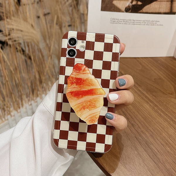 Funda para iPhone Diseño Cuadros y Flores Azul
