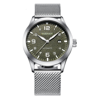 Reloj Automático de Acero Inoxidable con Malla Industrial y Fecha - Image 3