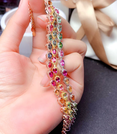 Pulsera de Turmalina Multicolor Natural para Mujer - Image 7