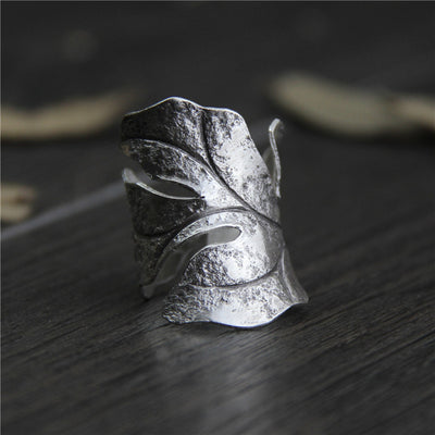 Anillo de Plata Esterlina con Hoja Vintage para Hombre y Mujer - Image 5