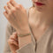 Pulsera de Oro 18K Dorada con Circonia Blanca en Doble Capa