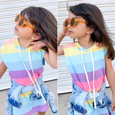 Vestido Princesa Arcoíris Estilo Occidental sin Mangas para Niñas - Image 12