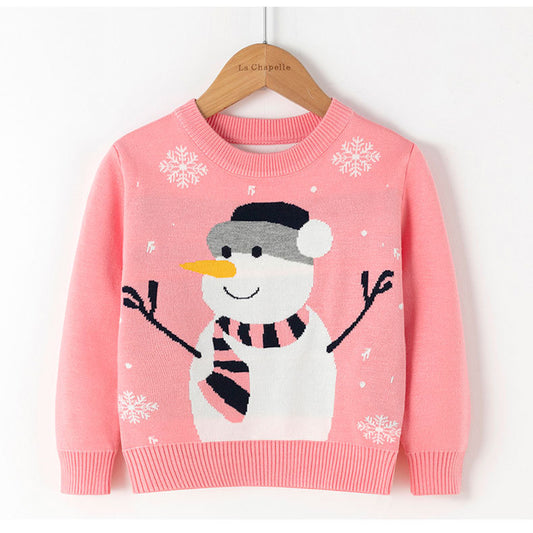 Suéter Navideño Muñeco de Nieve Rojo con Estampado Infantil