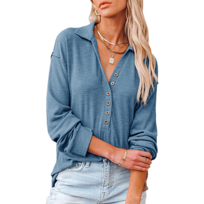 Camisa de Manga Larga a Rayas con Solapa - Diseño Casual Versátil - Image 17