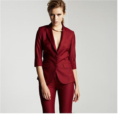 Traje Ejecutivo Naranja para Mujer con Solapa Muesca - Primavera y Otoño - Image 24
