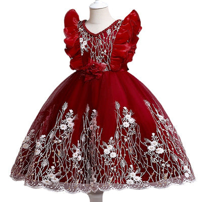 Vestido Princesa Niña con Flores Bordadas - Image 20