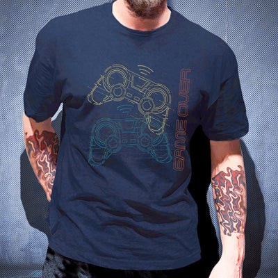 Playera Gamer con Estampado de Letras Creativas - Cuello Redondo Unisex - Image 5