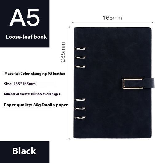 Cuaderno A5 Profesional con Hojas Removibles para Negocios y Reuniones - Image 9